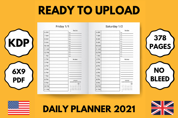 Download Daily Planner 2021 - Ready to Upload 6x9 - Ready to upload Collection