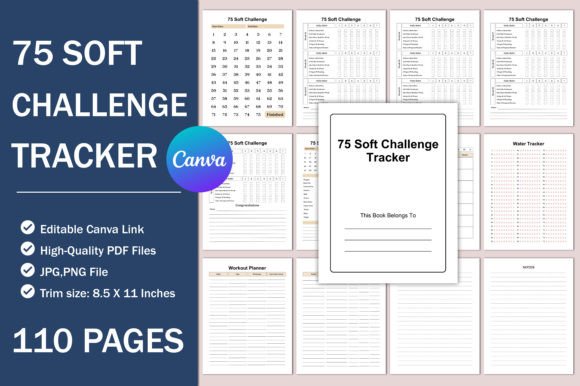 Download 75 Soft Challenge Tracker for Canva - 75 soft challenge Collection