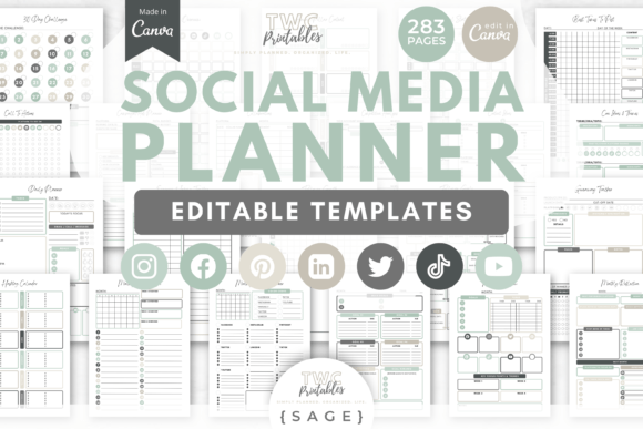 Download Social Media Planner Canva Templates 6 - Social media planner Collection
