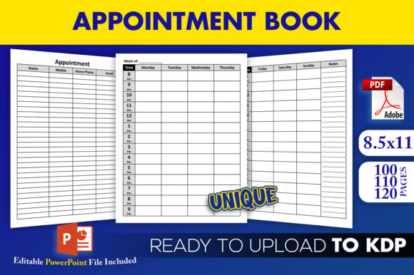Download Appointment Book Ready to Upload KDP - Premium Resources