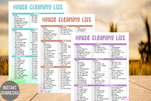 Download Printable House Cleaning Checklist Retro - House Collection