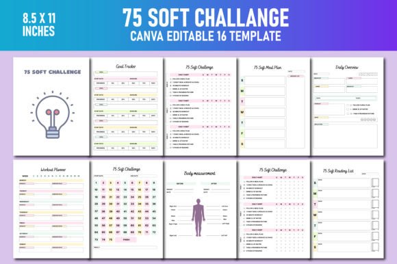 Download 75 Soft Challenge Canva KDP Interiors - 75 soft challenge Collection